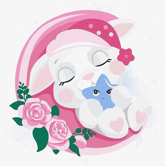 Изображение Norimpex Malowanie po numerach - ¦pi±cy króliczek 30x30cm