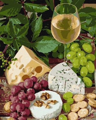 Attēls no Norimpex Malowanie po numerach - Biae wino z serem 40x50cm
