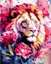 Изображение Norimpex Malowanie po numerach - Lew w kwiatach 40x50cm