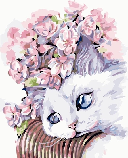 Picture of Norimpex Malowanie po numerach - Zamy¶lony kotek 40x50cm