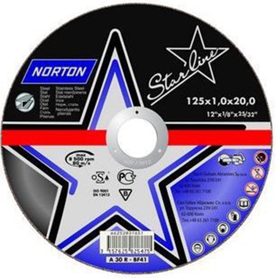 Изображение Norton Clipper Tarcza do szlifowania Starline Metal A 24 Q-BF27 230 x 22,23 x 6,0mm (66252837269)