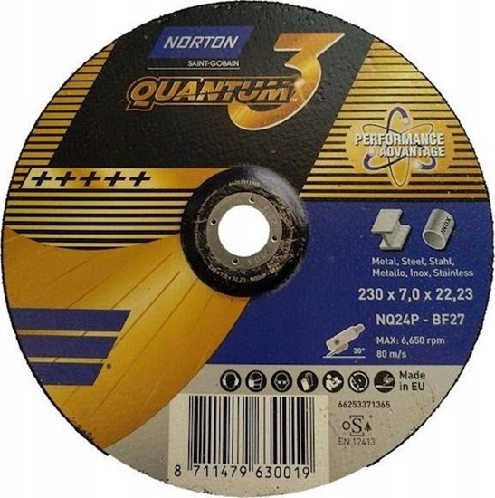 Изображение Norton Clipper Tarcza szlifujca NQ24P-230x7.0x22.23-T27 NOR-Quantum 3