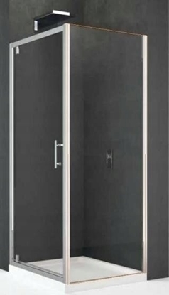 Picture of Novellini Kali cianka boczna F68 do kompletowania z drzwiami G,S,2P, wys. 195 cm, szko 6mm przejrzyste, profil srebrny