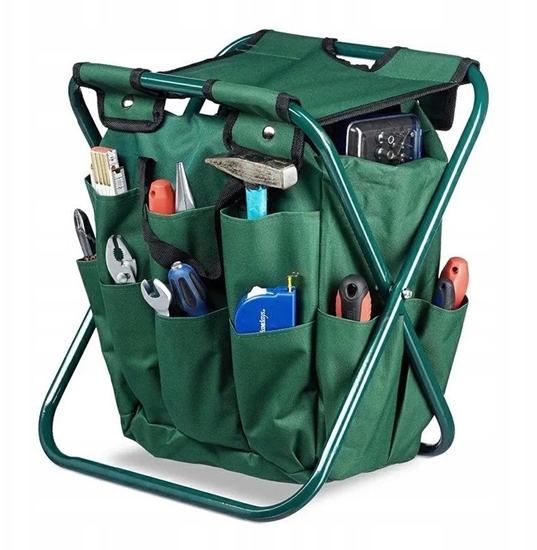 Picture of O14B STOEK TABORET OGRODOWY Z TORB NA   NARZDZIA