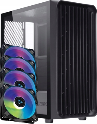 Изображение Obudowa Zenpc Obudowa do komputera ZENPC Z3 Air Black 4x P12 PWM PST Black ARGB 120mm