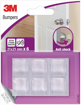 Picture of Odbojniki wyguszajce SCOTCH, samoprzylepne, kwadrat, 21x21mm, 6 szt., przezroczyste