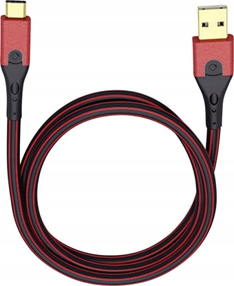 Attēls no Oehlbach OEHLBACH Evolution C3, 3 m, USB A, USB C, USB 3.2 Gen 1 (3.1 Gen 1), Male/Male, Black, Red