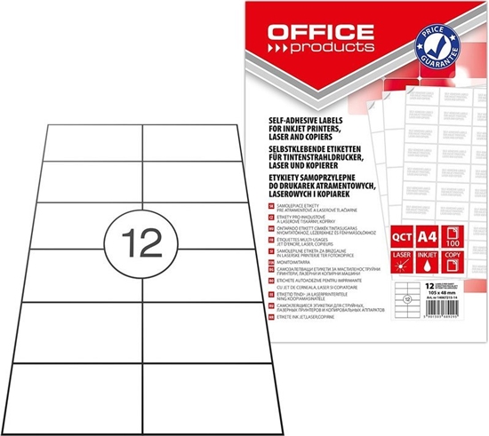 Picture of Office Products Etykiety Office Products A4 105x48mm biae (100)