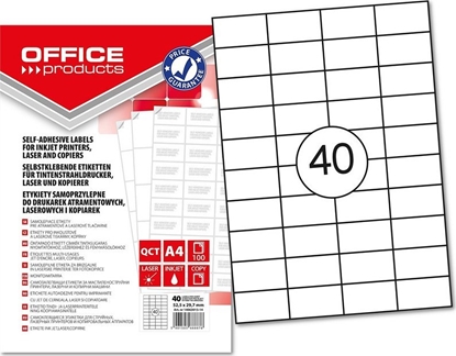 Attēls no Office Products Etykiety Office Products A4 52.5x29.7mm biae (100)