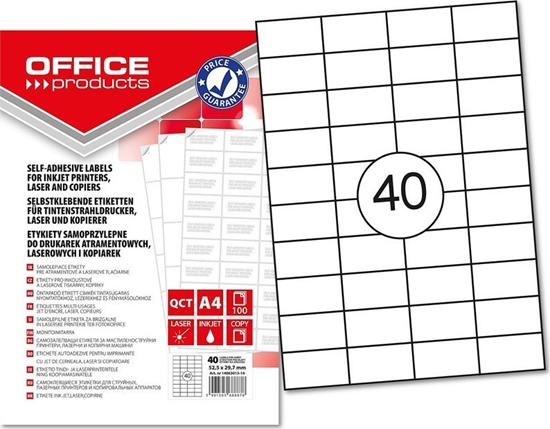 Picture of Office Products Etykiety Office Products A4 52.5x29.7mm biae (100)