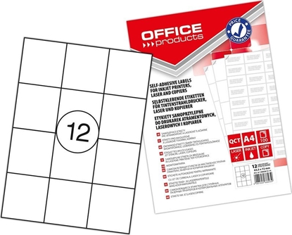 Attēls no Office Products Etykiety Office Products A4 63.5x72mm biae (100)