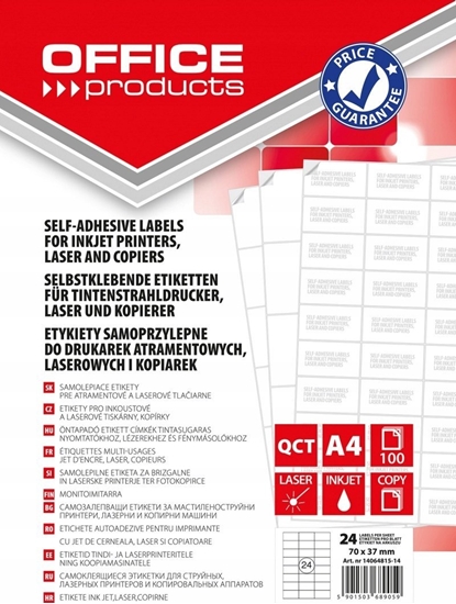 Picture of Office Products Etykiety OFFICE PRODUCTS, 70x37mm, biae, 100 ark.
