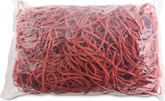 Изображение Office Products Gumki Recepturki Office Products, rednica 130Mm, 1,5X3Mm, 60% Kauczuku, 1000G, Zgrzewka, Czerwone