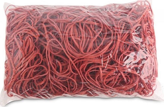 Picture of Office Products Gumki Recepturki Office Products, rednica 80Mm, 1,5X3Mm, 60% Kauczuku, 1000G, Zgrzewka, Czerwone