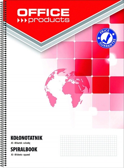 Picture of Office Products Koonotatnik OFFICE PRODUCTS, A5, w kratk, 80 kart., 60-80gsm, perforacja