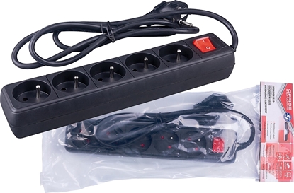 Attēls no Office Products Przeduacz OFFICE PRODUCTS, 5 gniazd, 1,5m, z uziemieniem i wycznikiem, czarny