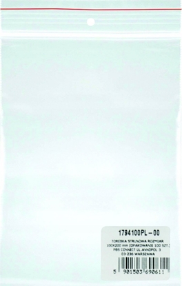 Picture of Office Products Torebka strunowa OFFICE PRODUCTS, LDPE, 100x200mm, 100szt., transparentna