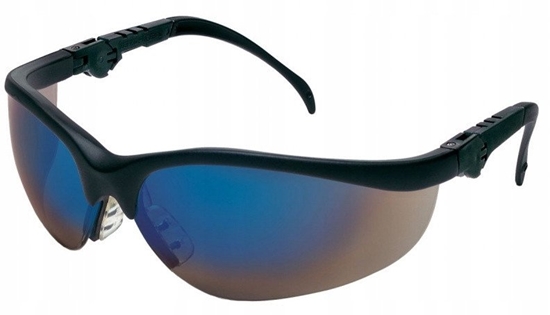 Picture of Okulary ochronne MCR Klondike Plus, niebieskie lustrzane soczewki, czarne oprawki