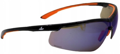 Attēls no Okulary ochronne MCR Marazion, niebieskie lustrzane soczewki, czarno-pomaraczowe oprawki