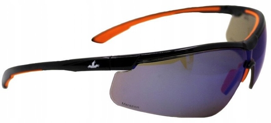 Picture of Okulary ochronne MCR Marazion, niebieskie lustrzane soczewki, czarno-pomaraczowe oprawki