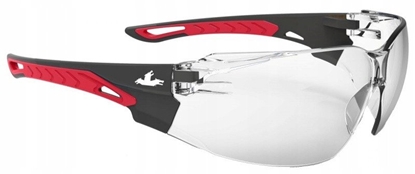 Attēls no Okulary ochronne MCR Sennen, bezbarwne soczewki UV, czarno-czerwone oprawki