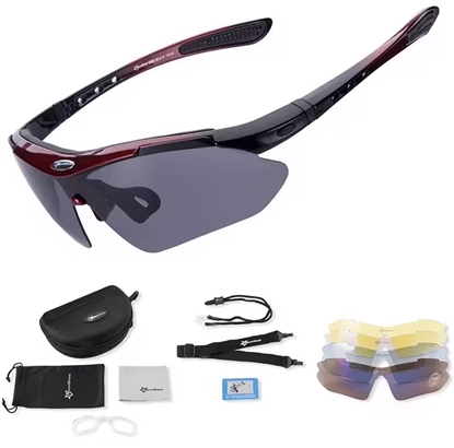 Picture of Okulary rowerowe polaryzujce 10001 - ZESTAW czarno-czerwone Okulary rowerowe polaryzujce 10001 - ZESTAW czarno-czerwone