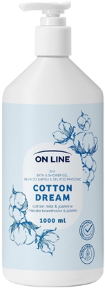 Attēls no ON LINE Pyn do kpieli i el pod prysznic 2w1 Cotton Dream 1000 ml