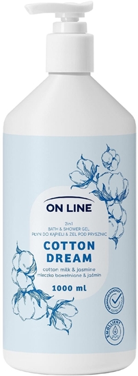 Picture of ON LINE Pyn do kpieli i el pod prysznic 2w1 Cotton Dream 1000 ml
