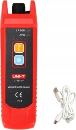 Attēls no Optinio kabelio testeris, lazeris 650+/-20nm  ?1mW; 2-3km, 3.7V 1050mAh, IP54, UNI-T