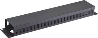 Picture of Organizer Triton 19" vyvazovací panel 2U, celokovový s krytem 90x45mm, prchozí, erný