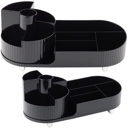 Picture of Organizer Wielofunkcyjny Na Kosmetyki Biurko Obrotowy Pojemny Czarny LEAN