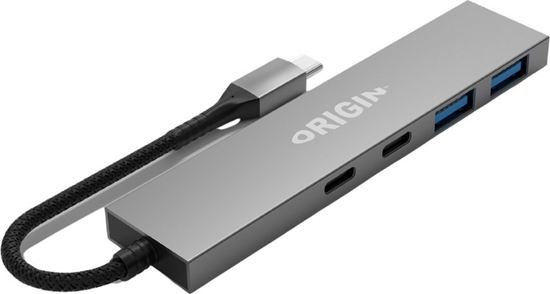 Picture of Origin Storage Origin 4 Ports - 2 USB3.2 & 2 Type C Gen1 Hub Przewodowa USB 3.2 Gen 1 (3.1 Gen 1) Type-A + Type-C Szary