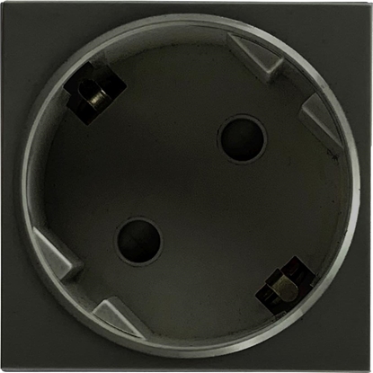 Picture of Orno NOEN GS, gniazdo moduowe 45x45mm ktowe - 45 1x2P+Z, typ F Schuko, 16A 250V, czarne