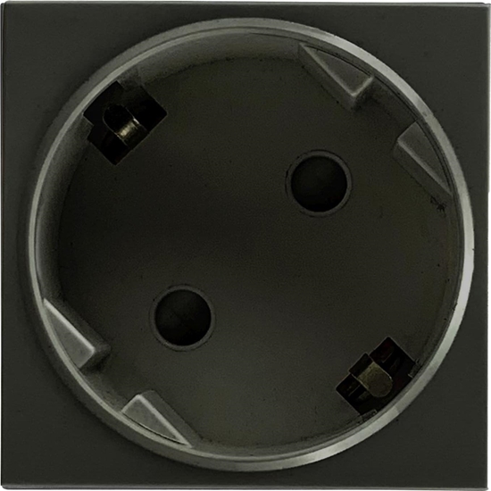 Picture of Orno NOEN GS, gniazdo moduowe 45x45mm ktowe - 45 1x2P+Z, typ F Schuko, 16A 250V, czarne