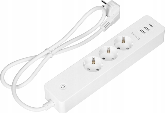 Picture of Orno ORNO TUYA EXTENSION CORD 3 SOCKETS WITH GROUNDING 2x USB SMART WI-FI WHITE