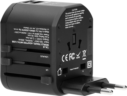 Picture of Orno Podróny adapter do gniazdek Go World USA/UK/EURO/AUS (USB 5V,2,4A)