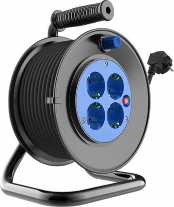 Picture of Orno Przeduacz bbnowy, 4 gniazda 2P+Z (schuko), kabel PVC H05VV-F 3x1.5mm2, dugo - 30m, Termik, Przesony torów prdowych.