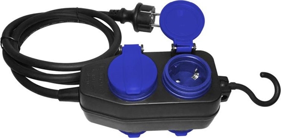 Picture of Orno Przeduacz warsztatowy bryzgoszczelny IP44, 4 gniazda (2+2) 2P+Z (schuko), IP44, przewód gumowy OR-AE-13160(GS)/5M