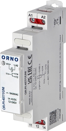 Picture of Orno Przekanik instalacyjny 1P 16A ,12-230 VUC