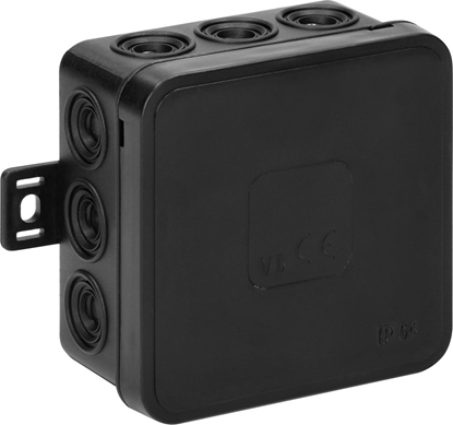 Picture of Orno Puszka n/t CLICK, IP54, 12 przepustów, 75x75x41mm, czarna,OR-JB-13802/B