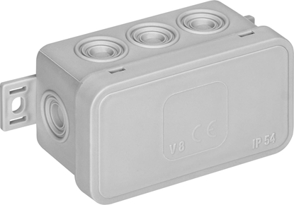 Attēls no Orno Puszka n/t CLICK, IP54, 8 przepustów, 80x45x41mm, szara,OR-JB-13805/G