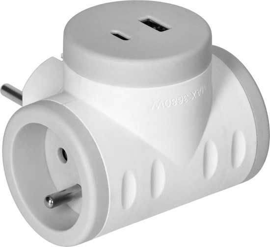 Picture of Orno Rozganik Orno OR-AE-13281/G 2P+Z z adowark 2xUSB szary