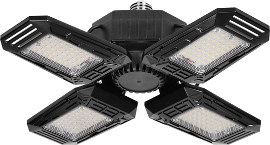 Picture of Orno SYRIUSZ LED Skadana lampa warsztatowa 4-skrzydowa, E27, 72W, 4000K, 6480lm