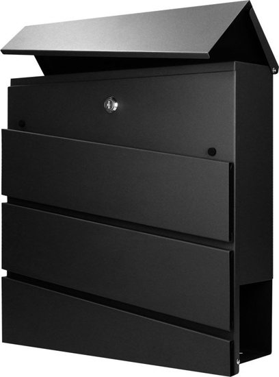 Picture of Orno Skrzynka na listy BORNEO z galwanizowanej stali z  gazetnikiem, kolor czarny