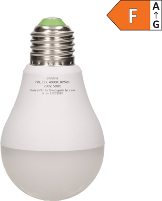 Attēls no Orno THAR LED NEW 7W A60, arówka z mikrofalowym czujnikiem ruchu, 825lm, 4000K, E27