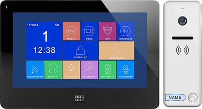 Изображение Orno Zestaw wideodomofonowy, bezsuchawkowy kolor, LCD 7", dotykowy, menu OSD, pami, gniazdo na kart SD, DVR, sterowanie bram, czarny,  FELIS MEMO