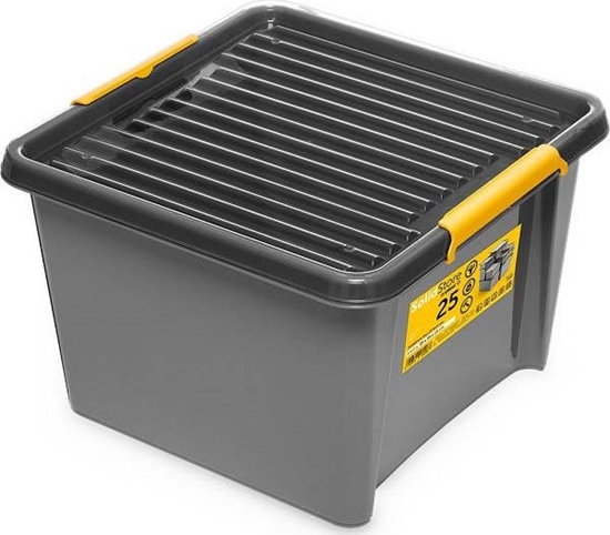 Изображение ORPLAST Pojemnik Pudeko z Pokrywk Szary na Narzdzia Czci 25 l SolidStore Uniwersalny