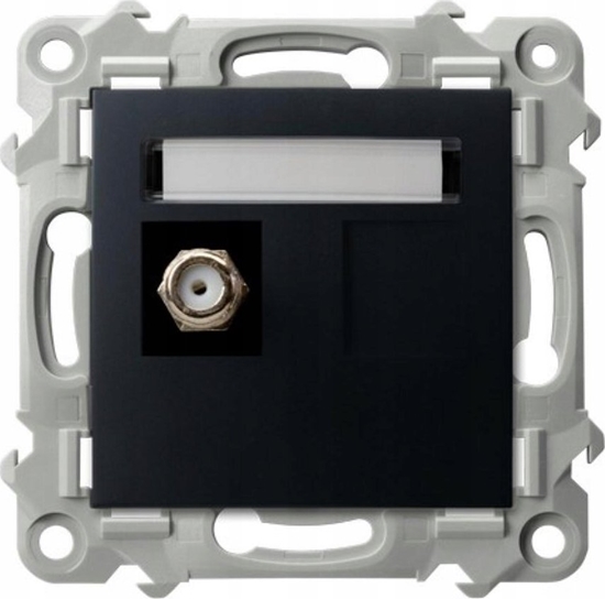 Picture of Ospel Gniazdo antenowe Ospel Szafir GPA-1ZF/m/33 typu F pojedyncze czarny metalik