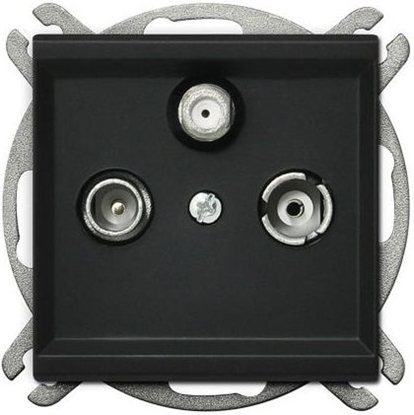 Attēls no Ospel Gniazdo antenowe Sonata RTV-SAT kocowe szampaski czarny metalik (GPA-RS/m/33)