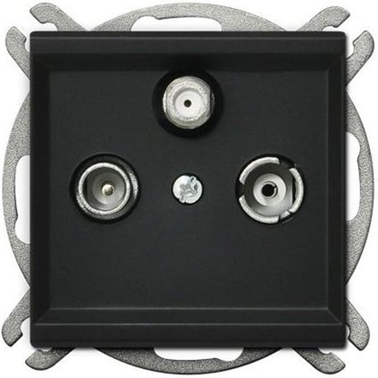 Picture of Ospel Gniazdo antenowe Sonata RTV-SAT kocowe szampaski czarny metalik (GPA-RS/m/33)